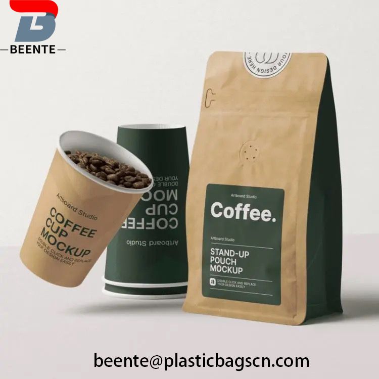 Custom Printing Plastic Food Packaging Coffee 3 Side sealed