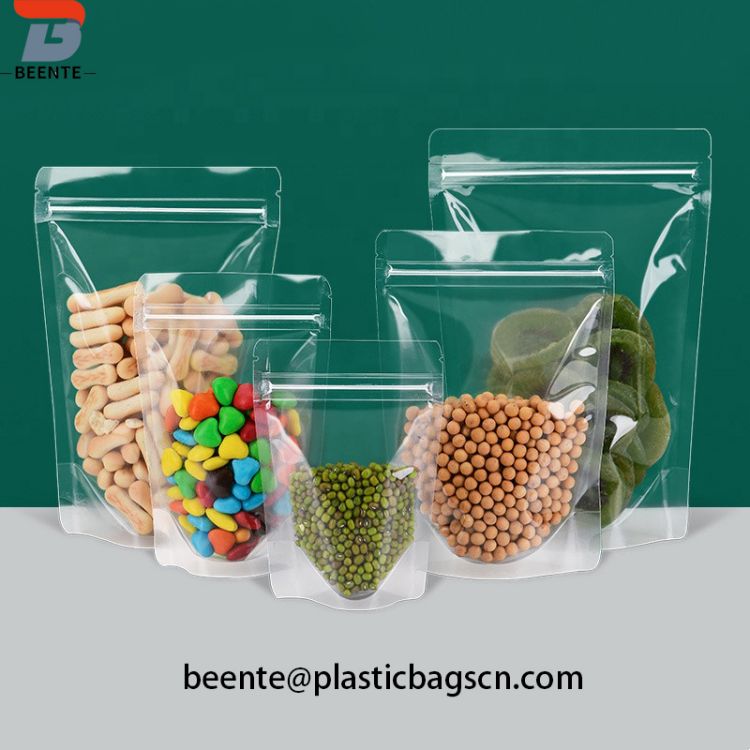 ອາຫານ Ziplock Clear Stand Up Pouch Snacks