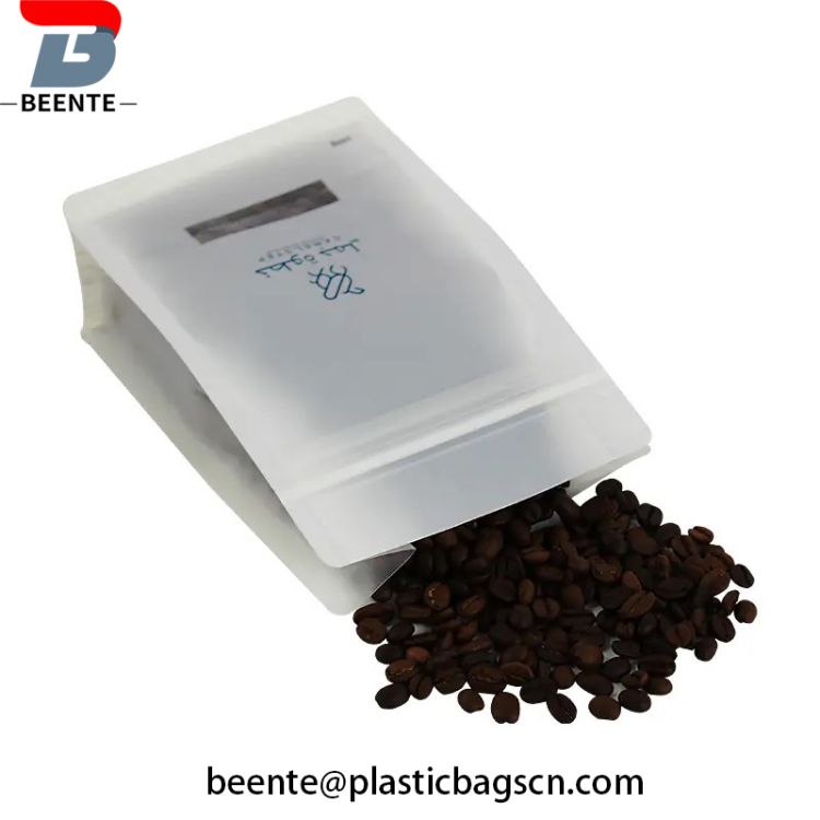 ພິມໂລໂກ້ Resealable Stand Up Coffee Pouch Bags With Window